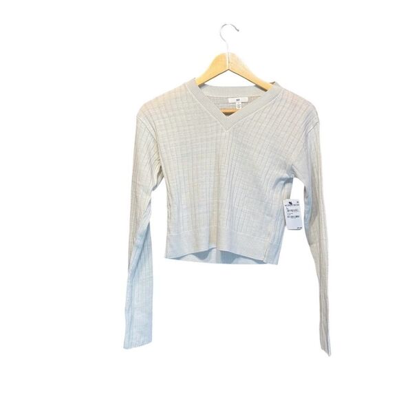 NWT. BP. Women's Ivory Cropped Reagan Rib Sweater. Size Small. - Picture 1 of 8